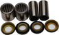All Balls swingarm bearing kit for suspension, showing individual bearings and components in a close-up image.