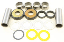 Load image into Gallery viewer, All Balls swingarm bearing kit 22-81076 for motorcycle suspension showing bearings and components in a clear, detailed view.