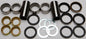 All Balls swingarm bearing kit for suspension, showing various bearings and components laid out for installation.