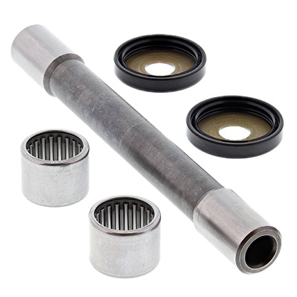 All Balls swingarm bearing kit 22-81215 for motorcycle suspension, showing the bearings and components in the kit.