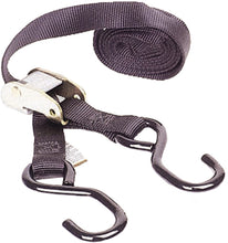 Load image into Gallery viewer, Pair of black Ancra Classic tie-downs, 66-inch by 1-inch straps, designed for securing cargo and transport.