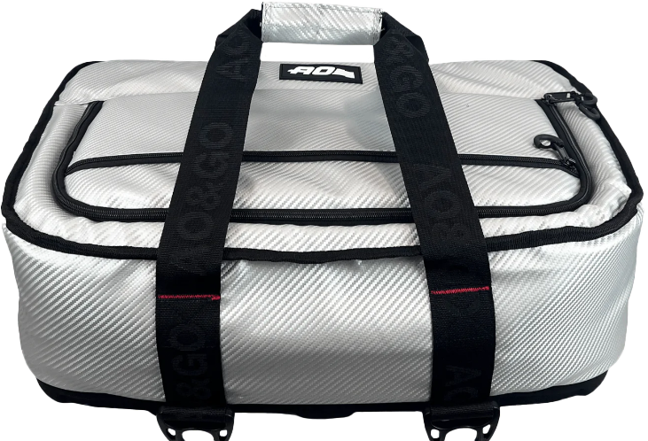 AO Coolers 38 Pack Carbon Stow N Go HD accessories, featuring durable black storage and transport options.