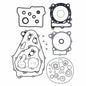 Athena Complete Gasket Kit with no oil seals for Kawasaki engines, including gaskets and seals for engine repair.