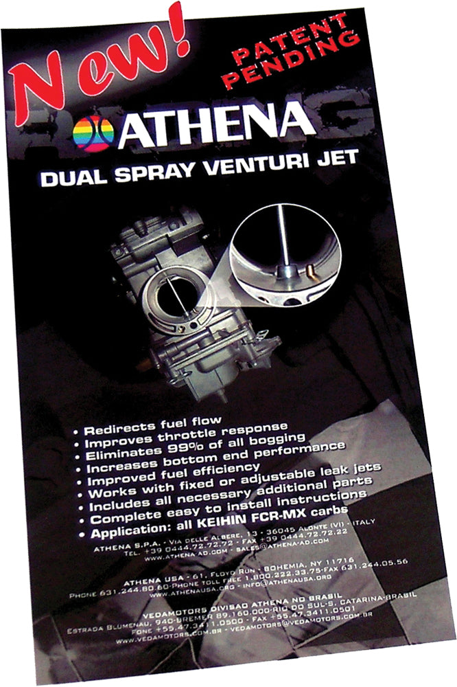 Athena Dual Spray Venturi Jet Kit for Keihin FCR carburetors, automotive intake and fuel system component.