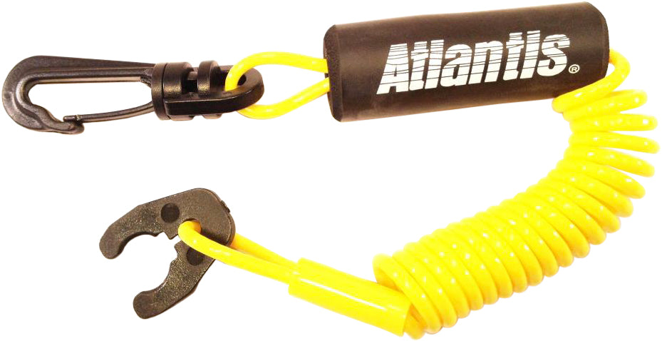 Yellow Atlantis Performance Lanyard with adjustable clip and keyring for accessories, designed for durability and comfort.
