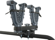Load image into Gallery viewer, ATV-TEK V-Grip Double Mount bracket for ATVs, showing sturdy black metal construction with V-shaped grips for secure attachment