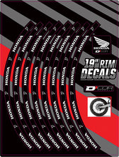 Load image into Gallery viewer, DCOR 19-inch Honda logo rear rim decal graphic, black and white design for vehicle customization.