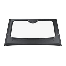 Kolpin glass front windshield for off-road vehicles, featuring clear, durable glass and a robust frame for protection.