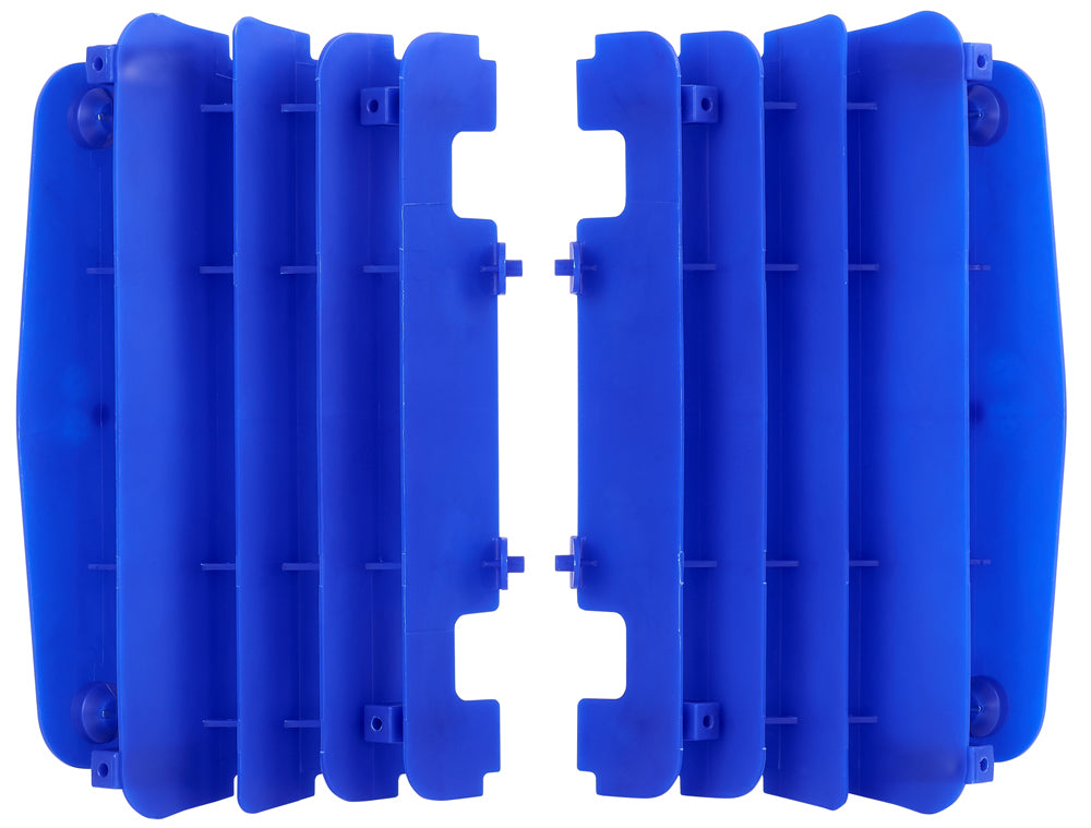 Blue Polisport Plastics radiator louvers for off-road vehicles, with a sleek design and product number 64-56506.