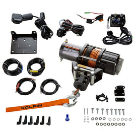 Kolpin Quick Mount Winch 4500 synthetic hook mount bracket for ATV or UTV, durable black metal construction.