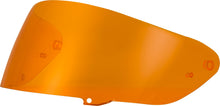 Load image into Gallery viewer, Fly Racing Sentinel helmet faceshield in amber tint, designed as an outer faceshield for motorcycle helmet protection.