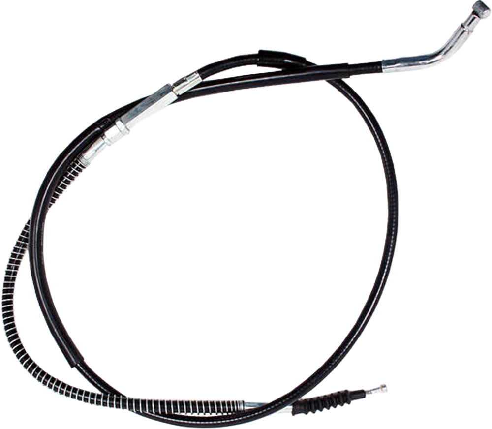 Motion Pro black vinyl clutch cable for motorcycles, showing the flexible, durable control line with fittings.