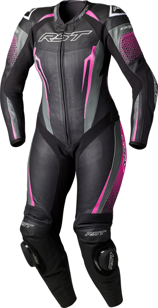 Womens Tractech Evo D3o Suit Black/Pink Leather Lg
