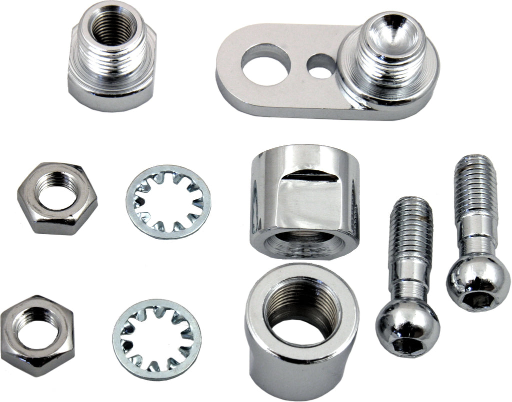 Chris Products chrome swivel kit front turn signal hardware with mounting fittings for motorcycle or vehicle.