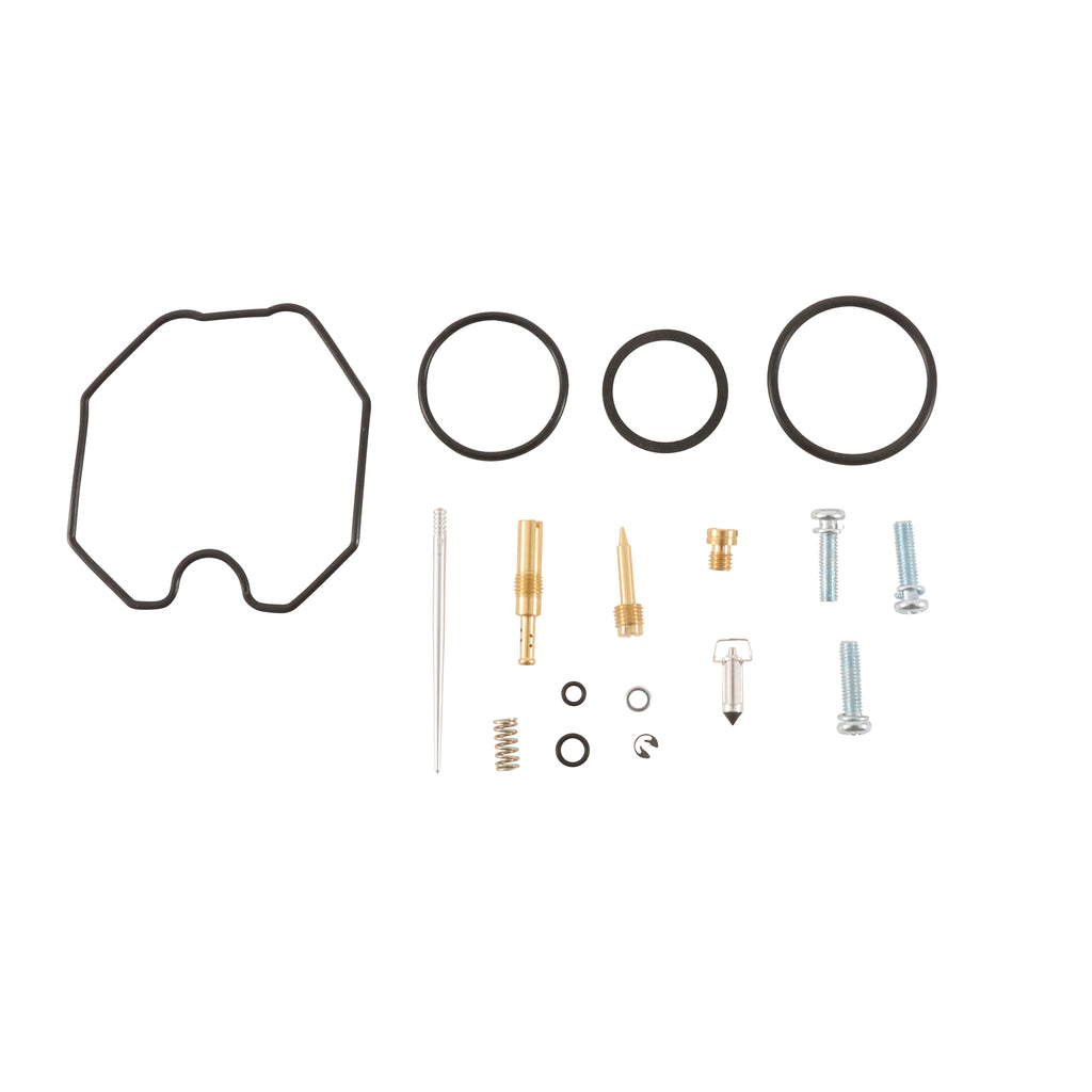 All Balls carburetor repair kit 226-10152 for intake, carb, and fuel system, shown with various replacement parts.