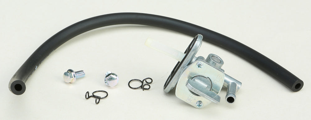 All Balls Fuel Valve FS101-0128 for intake, carb, and fuel system; close-up of the black metal fuel valve with fittings.