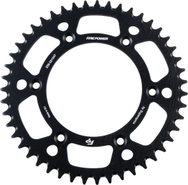 Fire Power 47-tooth aluminum rear sprocket for Honda CRF250, black color with gear teeth visible and brand markings.