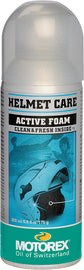 Motorex Helmet Care Active Foam 200ml bottle, a cleaning chemical for helmet maintenance, with product label visible.