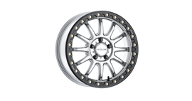 Raceline Alpha Bdlk 17x7 silver and black alloy wheel with 5x4.5 bolt pattern and +25mm offset, displayed on a white background.