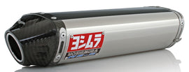 Yoshimura Street RS-5 slip-on exhaust for motorcycles, featuring stainless steel and carbon fiber components.