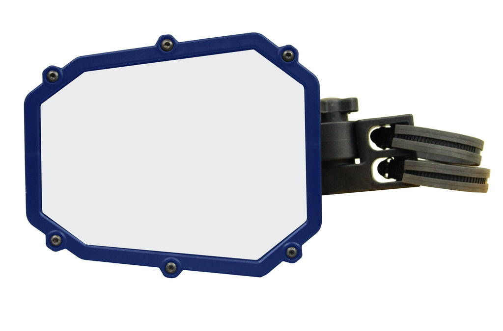 ATV-TEK Elite Series 1 blue side mirror frame for ATV, showing the replacement mirror frame with mounting details.
