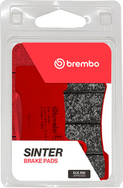 Brembo Prime Sintered Front Brake Pads for Sa vehicle, showing the Brembo branded pads with metal backing and friction material.