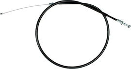 Motion Pro black vinyl throttle pull cable for bikes, showing the flexible cable with black protective outer layer and metal fittings.