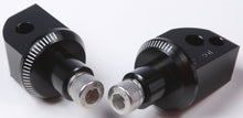 Load image into Gallery viewer, PUIG Footpeg Adapter 561-06647BK for motorcycle foot controls, black metal component with mounting holes and adjustable features.