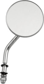 HardDrive 3-inch round mirror with 4-inch chrome stem, left or right side, for motorcycle or vehicle.