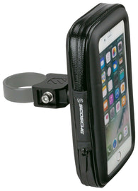 Scosche phone mount clamp base in black with adjustable arms, designed for secure vehicle mounting.