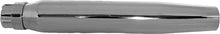 Load image into Gallery viewer, Emgo 15-inch tapered exhaust muffler with chrome finish, showcasing the sleek, cylindrical design and inlet and outlet openings.