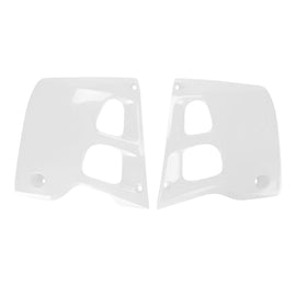 Polisport Plastics white radiator scoops for CR125/250 motocross bikes, body accessories designed for improved airflow.