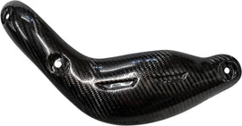 P3 Heat Shield Carbon Fiber for exhaust system, featuring a sleek black finish and lightweight design, with textured surface details.