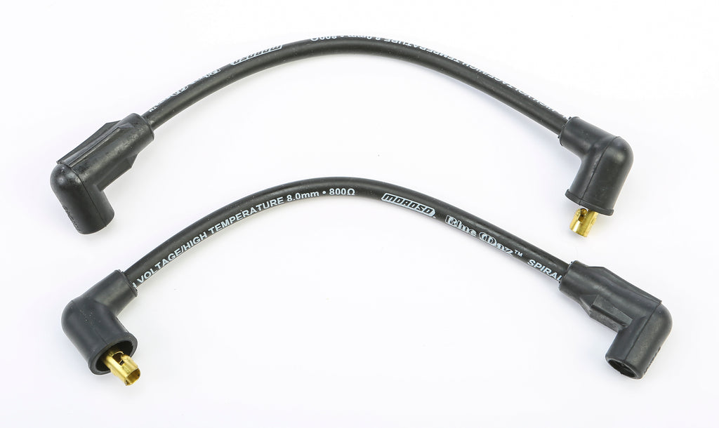 Moroso Ignition Wires Spiral Core Set for 1982-1999 FXR motorcycles, showing the black ignition wires with spiral core design.