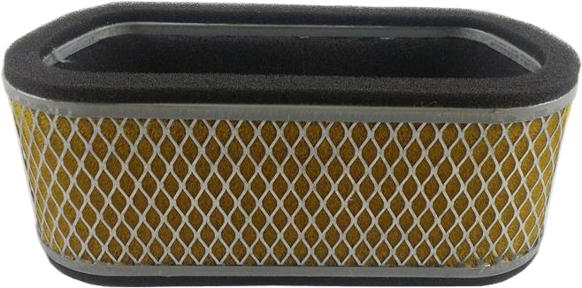 Emgo Air Filter 78-9666 showing a close-up of the rectangular, pleated air filter with rubber edges for motorcycle or small engine use.