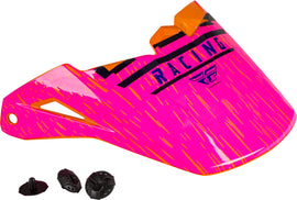 Fly Racing Kinetic K120 helmet visor in orange, pink, and black with a secure attachment and aerodynamic design.