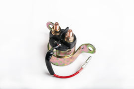 Ricks Motorsport Electric starter solenoid 27-65501, an electrical component with metal terminals and plastic housing, used in vehicle starters.