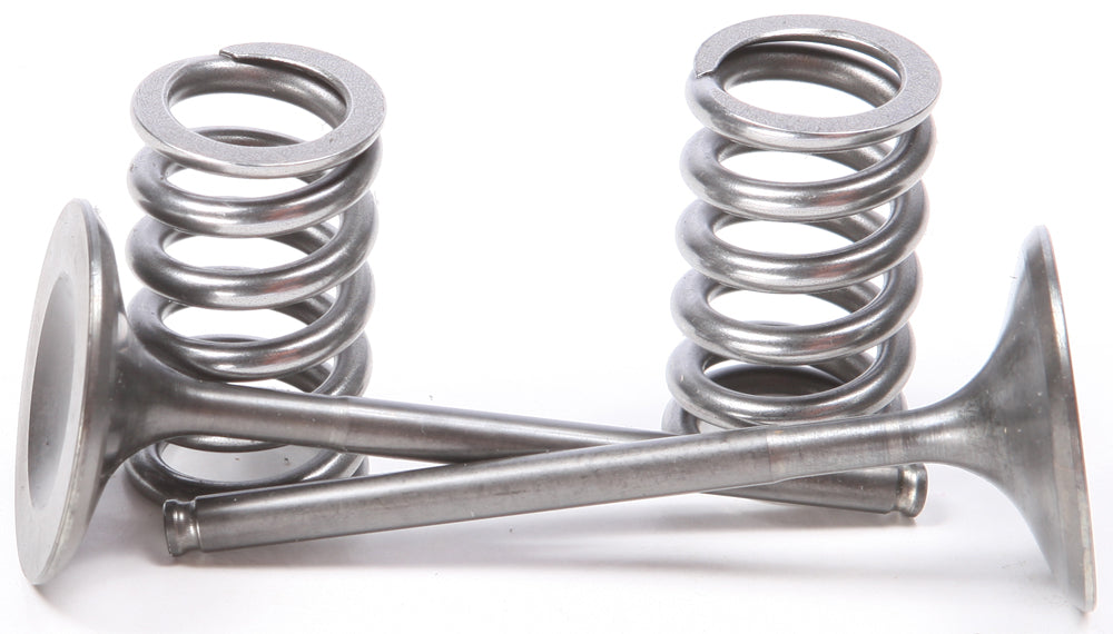 ProX Racing Parts intake valve conversion set in titanium and steel for engine performance, shown in a close-up image.
