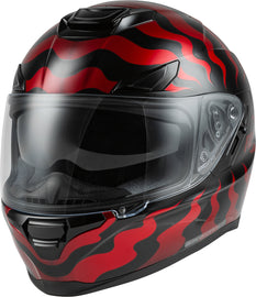 Fly Racing Sentinel Venom helmet in red and black, size small, shown with aerodynamic design and secure chin strap.