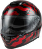 Fly Racing Sentinel Venom helmet in red and black, size small, shown with aerodynamic design and secure chin strap.