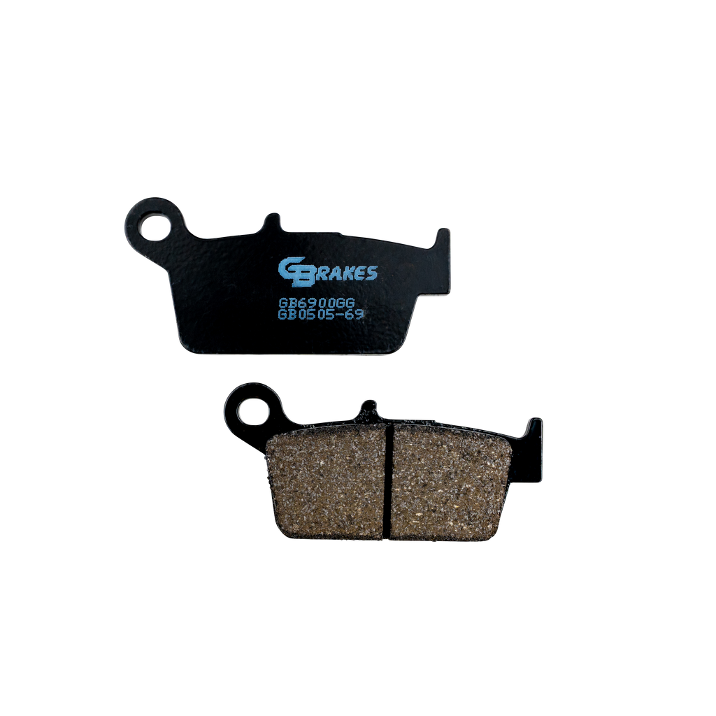 GBRAKES semi-metallic brake pads for vehicles, showing the pair of brake pads with detailed metal and friction surface.