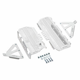 Devol aluminum radiator guard 60-5122 with protective braces, designed to shield vehicle radiators from debris and damage.