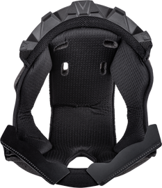 Fly Racing Rayce helmet liner in black, size youth 12mm, featuring fabric detail and snug fit for motorcycle helmet comfort.
