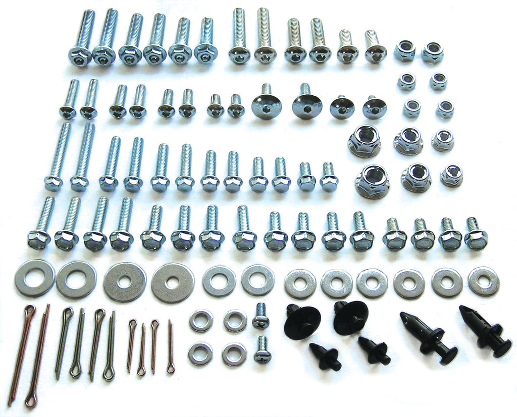 BOLT ATV Track Pack Kit with hardware, fasteners, and fittings for all-terrain vehicle track installation and maintenance.