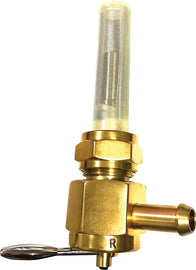 HardDrive Brass Petcock, 22mm round fuel valve for intake or carb system, left side position, automotive fuel system component
