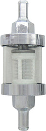 HardDrive See-Flow fuel filter with 3-1/4 inch by 1-1/8 inch size, 1/4 inch line, for intake and carburetor fuel systems