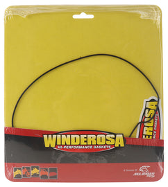 Vertex clutch cover gasket for Honda, shows a black rubber seal with detailed edges and a smooth surface.