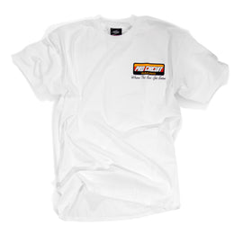 White Pro Circuit logo T-shirt in size large featuring the iconic Pro Circuit branding on the front.