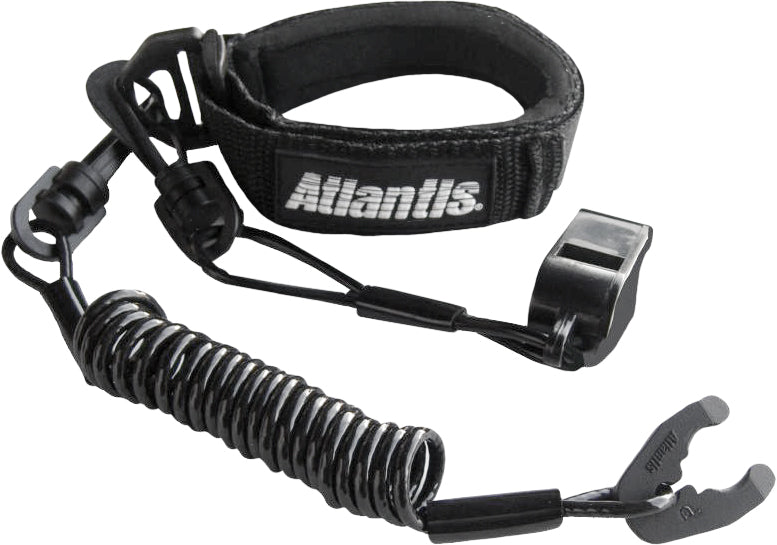 Pro Floating Wrist Lanyard Black W/Whistle