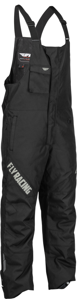 Fly Racing Aurora Bib in black, size 4X, featuring durable fabric and adjustable straps for motocross riding comfort.